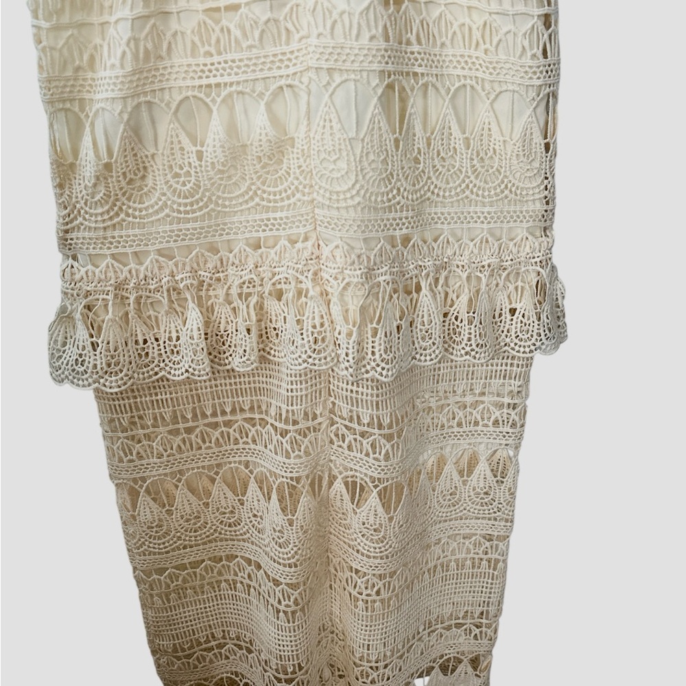 REVEUSE Maxi Lace Tiered Boho Chic Sleeveless Halter Summer Dress Medium - Picture 7 of 9